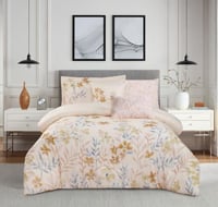 مفرش صيفي مفرد ونص 8 قطع - مارجو -كريمي غامق