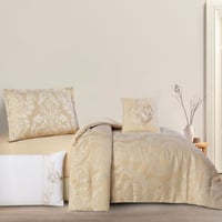 مفرش صيفي فاخر مفرد ونص جاكار مطرز 6 قطع – دانييلا...