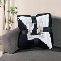 بطانية مخمل وفرو ماريو 200 × 230 - اسود