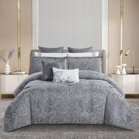 مفرش صيفي فاخر مزدوج جاكار مطرز 12 قطعة - متعدد ال...