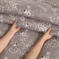 مفرش صيفي مفرد ونص 4 قطع - تيانا - رصاصي - كريمي