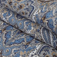 مفرش قطن صيفي مفرد ونص 4 قطع - فاليريا - ازرق غامق...