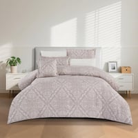 مفرش قطن صيفي مزدوج 8 قطع - زافيرا -رمادي - سكري