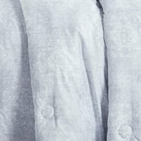 مفرش صيفي مقاس كوين وجهين ٧ قطع - ويلز - رصاصي - ر...