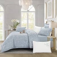 مفرش صيفي مزدوج جاكار 7 قطع - كولدارا -فيروزي فاتح