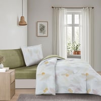 مفرش صيفي مفرد ونص 4 قطع - ليتون -كريمي- زيتي