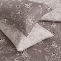 مفرش صيفي مفرد ونص 4 قطع - تيانا - رصاصي - كريمي