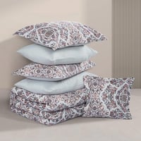 مفرش صيفي مزدوج وجهين ٧ قطع - اوركا - ابيض عاجي -...