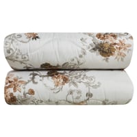 مفرش صيفي مفرد ونص 4 قطع - غاردينا -رصاصي - بيج