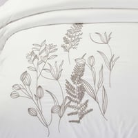 مفرش صيفي مزدوج مطرز فاخر 7 قطع - يودوكيا - ابيض