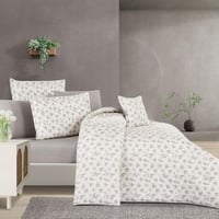 مفرش قطن صيفي مزدوج 8 قطع - زافيرا -كريمي - رمادي