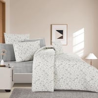 مفرش قطن صيفي مزدوج 8 قطع - زافيرا -سكري - رمادي