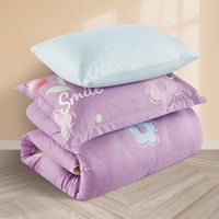 مفرش صيفي مفرد ونص 4 قطع - اطفال - موف - سماوي