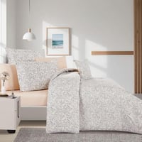 مفرش قطن صيفي مقاس كوين 8 قطع - نوفارين - اوف وايت...