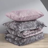 مفرش صيفي مفرد ونص 4 قطع - ليتون - رمادي غامق - لح...