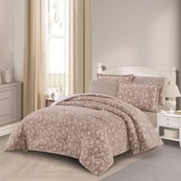 مفرش شتوي مزدوج مخمل فرو 6 قطع - اورنيلا - بيج غام...