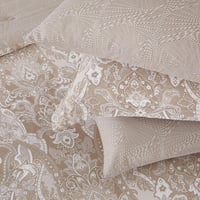 مفرش قطن صيفي مزدوج 8 قطع - افاليون -بيج