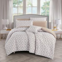 مفرش صيفي مزدوج وجهين ٧ قطع - اوركا - ابيض -بيج غا...