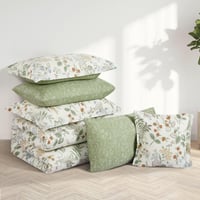 مفرش قطن صيفي مقاس كوين 8 قطع - نوفارين - سكري - ا...