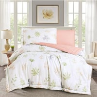 مفرش صيفي مفرد ونص 4 قطع - ليتون - أبيض - برتقالي