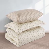 مفرش قطن صيفي مفرد ونص ٤ قطع - نولين - بيج فاتح -...