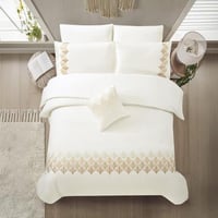 مفرش قطن مطرز حشوة متحركة صيفي مزدوج 9 قطع - لينوف...