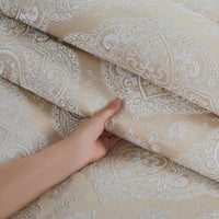 مفرش صيفي فاخر مزدوج جاكار مطرز 12 قطعة – لوتشيني...