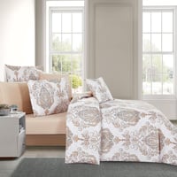 مفرش صيفي مفرد ونص وجهين 4 قطع - سيلون -ابيض - بيج