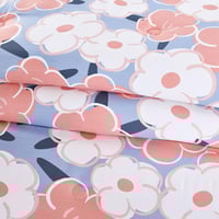 مفرش قطن صيفي مفرد ونص 4 قطع - فاليريا -ازرق - ورد...