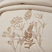 مفرش صيفي مزدوج مطرز فاخر 7 قطع - يودوكيا - بيج فا...