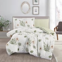 مفرش صيفي مفرد ونص 4 قطع - ليتون - سكري - أخضر