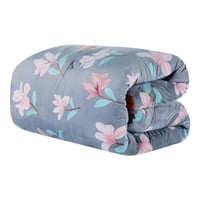 مفرش شتوي مخمل مفرد ونص 4 قطع - تالورا - رمادي - خ...