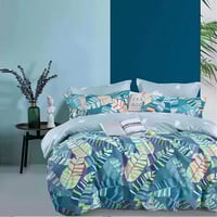 مفرش صيفي مفرد ونص 4 قطع - ليتشي - أزرق / فيروزي