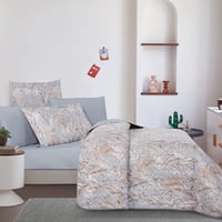 مفرش صيفي مزدوج حشوة مضغوطة 6 قطع - لونيا - رصاصي...