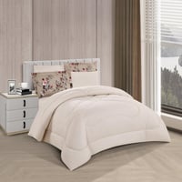 مفرش صيفي مفرد ونص 4 قطع - غاردينا -بيج غامق - كري...