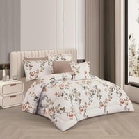 مفرش صيفي مزدوج 7 قطع - اوركا - ابيض عاجي - بيج غا...