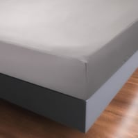 شرشف قطن مزدوج 3 قطع - رمادي