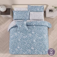 مفرش قطن صيفي مقاس كوين 8 قطع - فيوليتا -ازرق - رص...