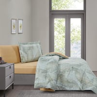 مفرش صيفي مفرد ونص 4 قطع - ليتون - اخضر - كركمي