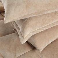 مفرش شتوي مزدوج مخمل فرو 6 قطع - جوانا -بيج