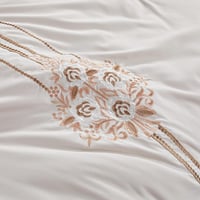 مفرش صيفي مزدوج مطرز فاخر 8 قطع - هيستيا - بيج فات...