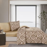 مفرش صيفي مفرد ونص 4 قطع - ليتون - بني - بيج