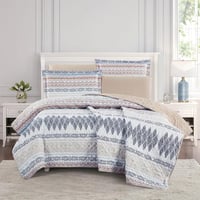 مفرش صيفي مزدوج حشوة مضغوطه 6 قطع - لونيا- ابيض -...