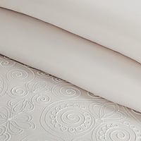 مفرش صيفي مزدوج مطرز فاخر 12 قطعة - سينيا - بيج فا...