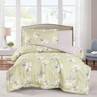 مفرش صيفي مفرد ونص 4 قطع - ليتون - أخضر - رصاصي