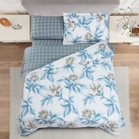 مفرش صيفي مفرد ونص 4 قطع - ليتون - أبيض - أزرق ضبا...