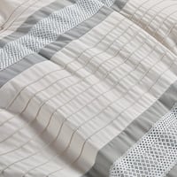 مفرش صيفي مزدوج مطرز فاخر 12 قطعة - لوسو - بيج فات...