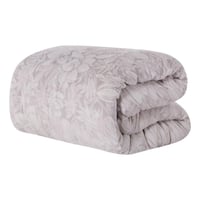 مفرش شتوي مزدوج مخمل فرو 6 قطع - اورنيلا - رصاصي