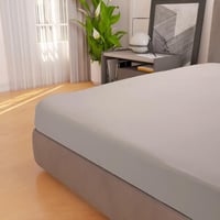 طقم شرشف قطن مفرد ونص مغاط - بيج غامق