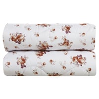 مفرش صيفي مفرد ونص 4 قطع - غاردينا -ابيض - بيج